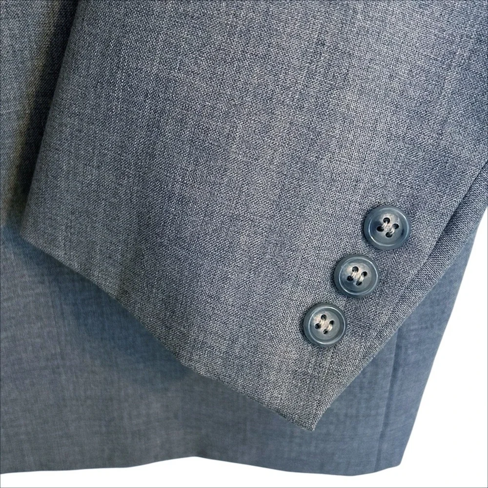 Hickey Freeman Blazer 42R Gray Wool Sharkskin 2 Button Canterbury Suit‎ Jacket